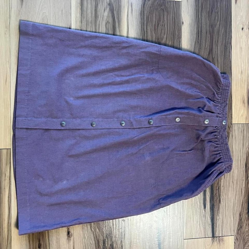Vtg Cricket Lane Purple corduroy midi skirt‎ sz 12 made in USA Boho cottagecore